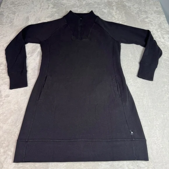 NWOT American Giant Women's Moto Dress M Black Long Sleeve Athleisure - Picture 4 of 13